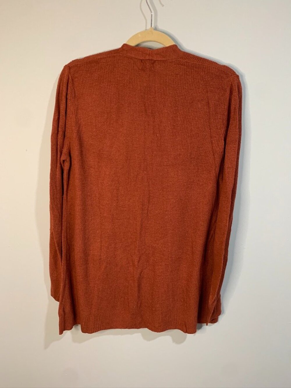 A New Day Rust Open Front Cardigan Size Large Lightweight Knit Fall Layer - Picture 4 of 5